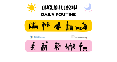 Daily routine. Practicing prepositions of time and location. Worksheets to download.